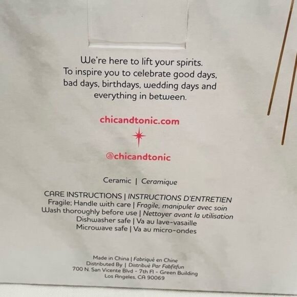 Chic & Tonic Snowflake Coffee Mug 16 Oz New with Gift Box - Picture 4 of 13